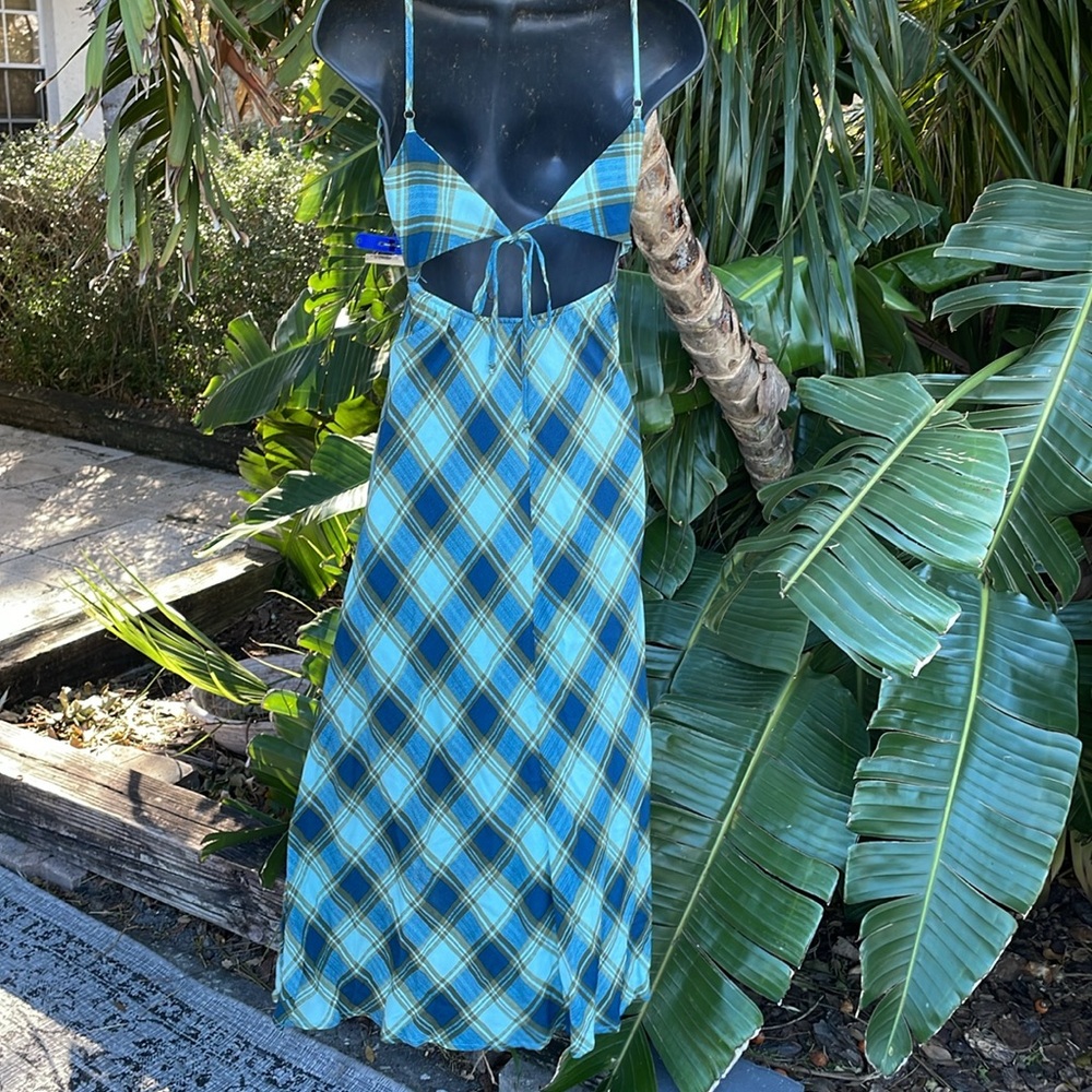 Bias cut plaid slip dress - Picture 6 of 10